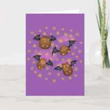 かわいい可愛いこうもり空白のカード