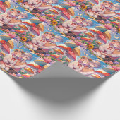 かわいい可愛いアニメお洒落カップル ラッピングペーパー (角)