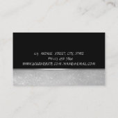 かわいい可愛いエレガントシルバーグリットカップケーキベーカリー 名刺 (裏面)