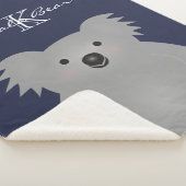 かわいい可愛いオーストラリアベビーコアラベームモノグラム シェルパブランケット (3/4)