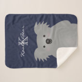 かわいい可愛いオーストラリアベビーコアラベームモノグラム シェルパブランケット (正面(横))