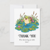 かわいい可愛いカエルの赤ちゃんシャワー サンキューカード (正面)