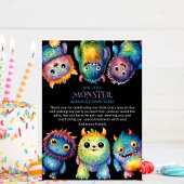かわいい可愛いカラフル可愛いモンスター子供の誕生日 サンキューカード