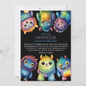 かわいい可愛いカラフル可愛いモンスター子供の誕生日 サンキューカード (正面)