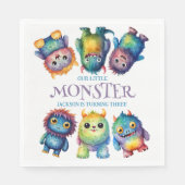 かわいい可愛いカラフル可愛いモンスター子供の誕生日 スタンダードランチョンナプキン (正面)