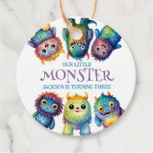 かわいい可愛いカラフル可愛いモンスター子供の誕生日 フェイバータグ (正面)