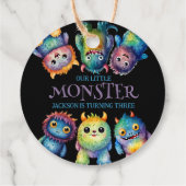 かわいい可愛いカラフル可愛いモンスター子供の誕生日 フェイバータグ (裏面)