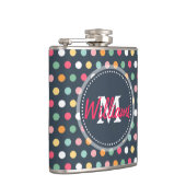 かわいい可愛いガーリーカラフルモノグラム水玉模様 フラスク (右)