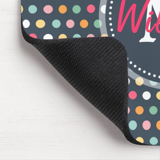 かわいい可愛いガーリーカラフルモノグラム水玉模様 マウスパッド (コーナー)