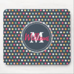 かわいい可愛いガーリーカラフルモノグラム水玉模様 マウスパッド<br><div class="desc">可愛い可愛いカラフルモノグラムの水玉模様パターンガーリー、ガムピンク、ソフトピンク、ソフトイエロー、ホワイト、ピーコックブルー、アクア、オレンジ色、ダークネイビーブルーの背景色、バイシックなシックな春、スタイリッシュ、シックなシックな、恋、愛、愛、ロブリー、モノグラム、ユニークや、、甘いののパタカッコいいン。名前や単語をパーソナライお気に入りのズしたり、画像のみの単語やイニシャルを削除したり、画像プリント。</div>