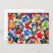 かわいい可愛いガーリーヴィンテージパッチされたキルトの星 ポストカード (正面/裏面)