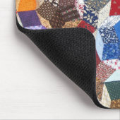 かわいい可愛いガーリーヴィンテージパッチされたキルトの星 マウスパッド (コーナー)