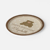 かわいい可愛いテディベアベビーファーストバースデーパーティー ペーパープレート (アングル)