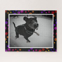 かわいい可愛いハッピードッグブラックラボシェパード雪 ジグソーパズル