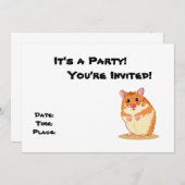 かわいい可愛いハムスターパーティの招待状 招待状 (正面/裏面)