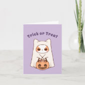 かわいい可愛いハロウィーンブーのトリックまたは治療 カード (正面)
