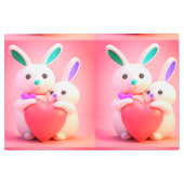 かわいい可愛いバニーとママ保持ハート画像 メタルプリント (正面)