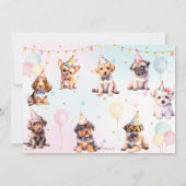 かわいい可愛いパワティ犬バルーン誕生日パーティー 招待状 (裏面)