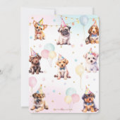 かわいい可愛いパワティ犬バルーン誕生日パーティー 招待状 (裏面)