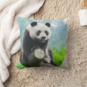 かわいい可愛いパンダの熊が木の枝に座る クッション (ブランケット)