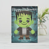 かわいい可愛いフランケンシュタインフラットホリデーカード シーズンカード (スタンド正面)