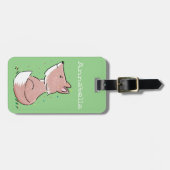 かわいい可愛いベビーフォックスウォーターカラーイラストレーション ラゲッジタグ (正面横)