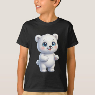 かわいい可愛いポーラーベアキューブイラスト Tシャツ