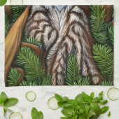 かわいい可愛いリトルリンクス子猫 キッチンタオル (折り畳み)