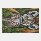 かわいい可愛いリトルリンクス子猫 キッチンタオル (横)