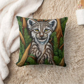 かわいい可愛いリトルリンクス子猫 クッション (ブランケット)