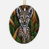 かわいい可愛いリトルリンクス子猫 セラミックオーナメント (右)