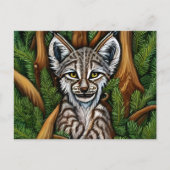 かわいい可愛いリトルリンクス子猫 ポストカード (正面)