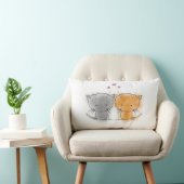 かわいい可愛い可愛い子猫オレンジとグレー ランバークッション (椅子)