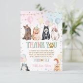 かわいい可愛い可愛い猫バルーンの誕生日パーティー サンキューカード (スタンド正面)