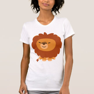 かわいい可愛い可愛らしい漫画のライオンの女性Tシャツ Tシャツ