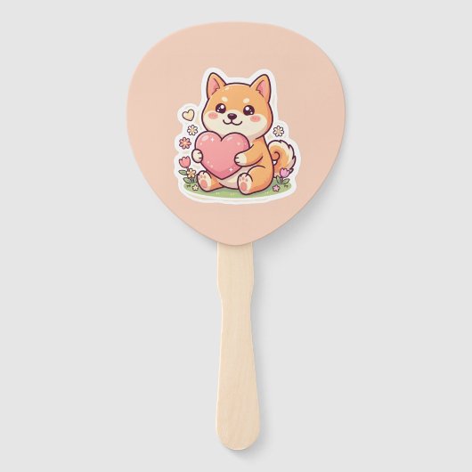 かわいい可愛い柴犬ハートサマーハンドファン ハンドファン (正面)