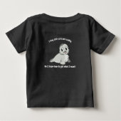 かわいい可愛い羊とシールカッブグラフィック ベビーTシャツ (裏面)
