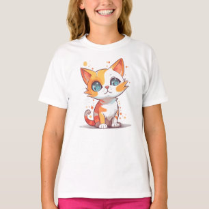 かわいい可愛い茶色の猫 Tシャツ