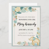 かわいい可愛い赤ちゃんシャワーテンプレート 招待状 (正面/裏面)