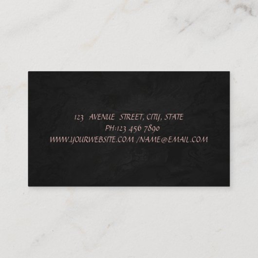 かわいい可愛い，グリッターカップケーキブラック 名刺 (裏面)