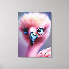 かわいい可愛らしいかわいいベビーフラミンゴ キャンバスプリント