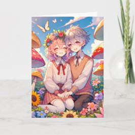 かわいい可愛らしいアニメのカップル |愛するブー カード