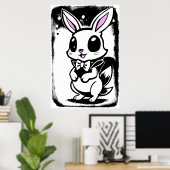 かわいい可愛らしいウサギ | AI Art ポスター (ホームオフィス)