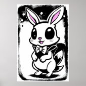 かわいい可愛らしいウサギ | AI Art ポスター (正面)