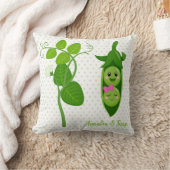 かわいい可愛らしいエンドウ豆 – 背景色を選択 クッション (ブランケット)