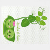 かわいい可愛らしいエンドウ豆 – 背景色を選択 フリースブランケット (正面(横))