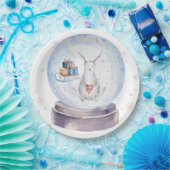 かわいい可愛らしいクリスマスバニー ペーパープレート (パーティー)