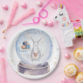 かわいい可愛らしいクリスマスバニー ペーパープレート (パーティー)