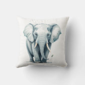 かわいい可愛らしいグレーエレファントホームデコール子供部屋 クッション (裏面)
