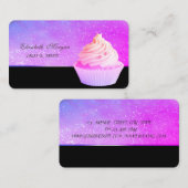 かわいい可愛らしいシックなカップケーキベーカリー 名刺 (正面/裏面)